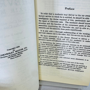 1932 Chevrolet Confederate Repair Manual Series B and N Reprint