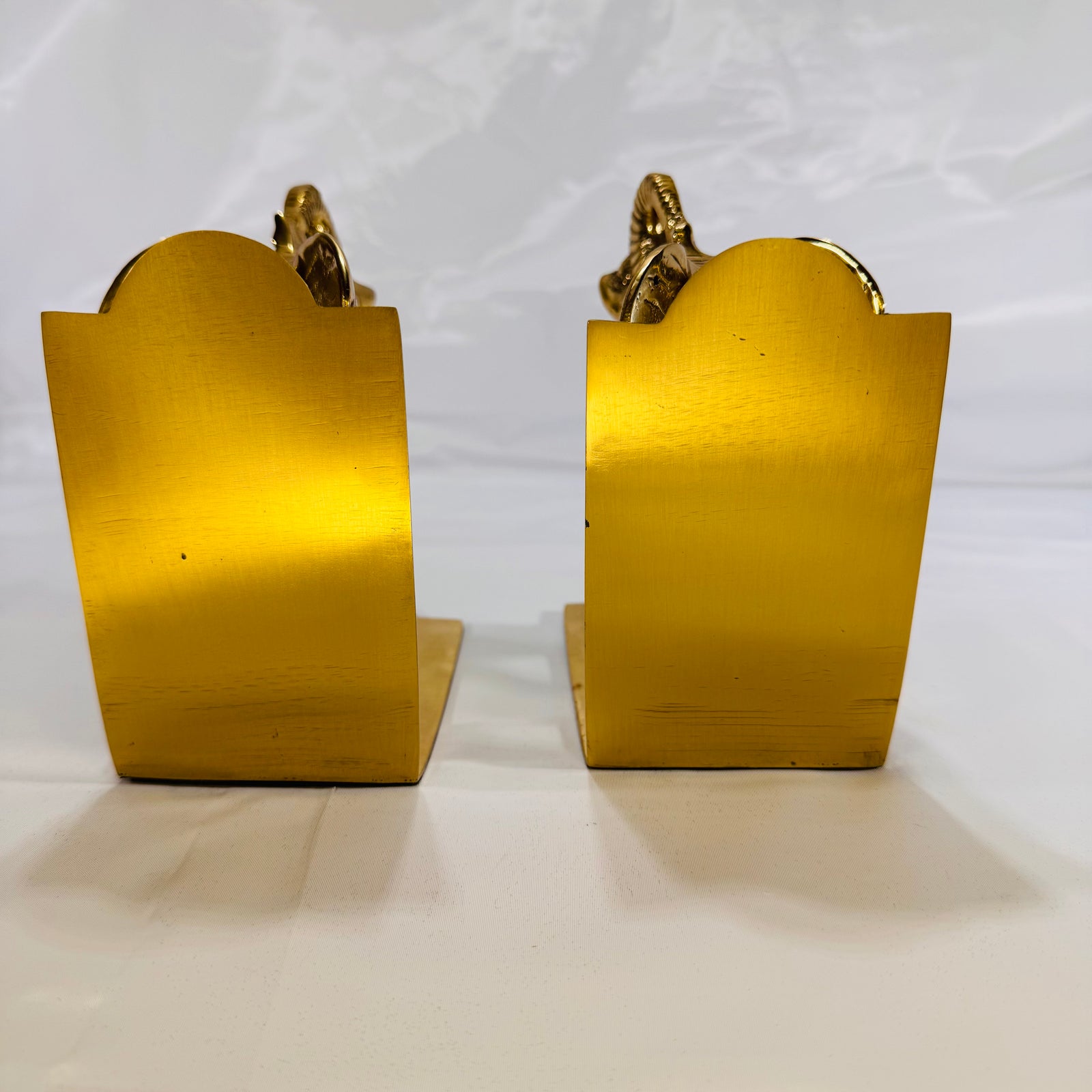 Ornate Metal Elephant Bookends, Vintage Decorative Pair