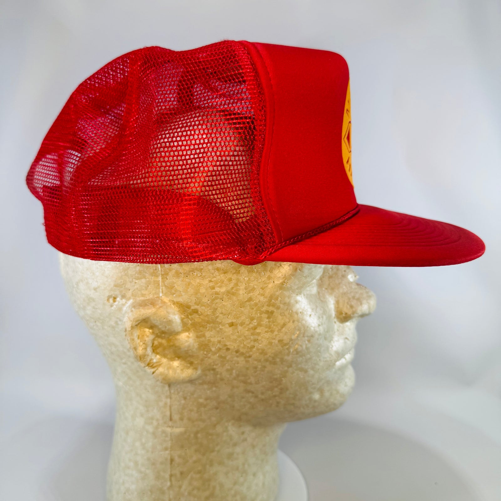 Vintage 1980s Massey Harris Trucker Hat, Red Mesh Snapback Farm Cap, M-H Logo Hat, Nissun Cap, One Size Fits Most