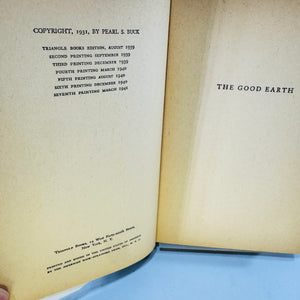 The Good Earth by Pearl S. Buck 1941 Triangle Books Hardcover DJ