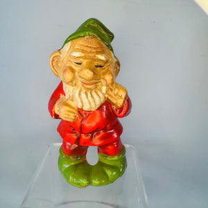 Vintage Japan Elf Gnome Figurines Set of 3, Chalkware Christmas Ornaments, 1950s 1960s Shelf Sitters, Cottagecore Fairy Garden Decor