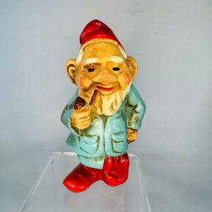 Vintage Japan Elf Gnome Figurines Set of 3, Chalkware Christmas Ornaments, 1950s 1960s Shelf Sitters, Cottagecore Fairy Garden Decor