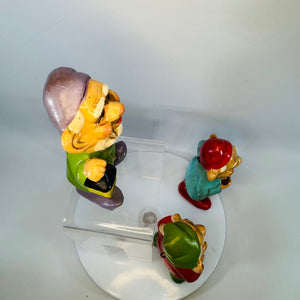 Vintage Japan Elf Gnome Figurines Set of 3, Chalkware Christmas Ornaments, 1950s 1960s Shelf Sitters, Cottagecore Fairy Garden Decor