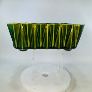 Vintage UPCO USA 276 Green Drip Glaze Planter, Mid Century Modern Ungemach Pottery Rectangle Planter, 7x5 Ceramic Succulent Pot