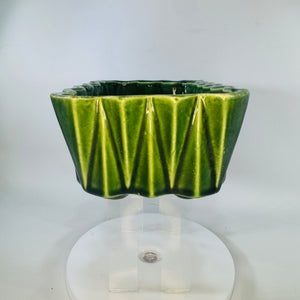 Vintage UPCO USA 276 Green Drip Glaze Planter, Mid Century Modern Ungemach Pottery Rectangle Planter, 7x5 Ceramic Succulent Pot
