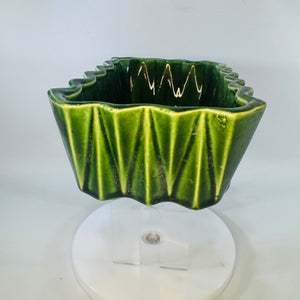 Vintage UPCO USA 276 Green Drip Glaze Planter, Mid Century Modern Ungemach Pottery Rectangle Planter, 7x5 Ceramic Succulent Pot