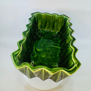 Vintage UPCO USA 276 Green Drip Glaze Planter, Mid Century Modern Ungemach Pottery Rectangle Planter, 7x5 Ceramic Succulent Pot
