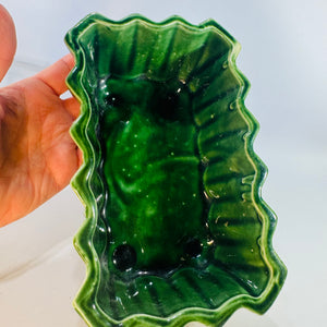 Vintage UPCO USA 276 Green Drip Glaze Planter, Mid Century Modern Ungemach Pottery Rectangle Planter, 7x5 Ceramic Succulent Pot