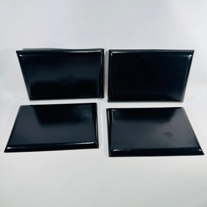 Vintage DABS Melamine Snack Trays Set of 4, 1960s Flower Power Rectangular Plates, Retro Daisy Serving Trays, 8x5 Japan