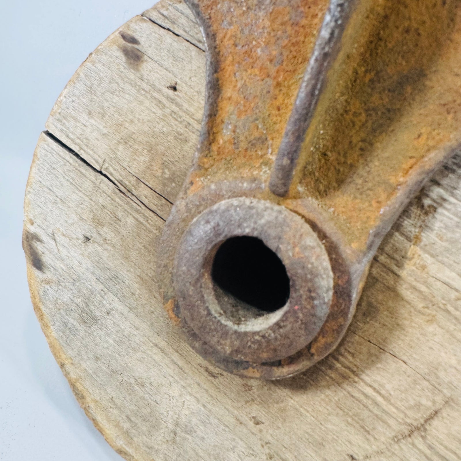 Antique Barn Pulley Cast Iron Wood Wheel Primitive Farm Tool Rustic Industrial Farmhouse Decor Barn Find