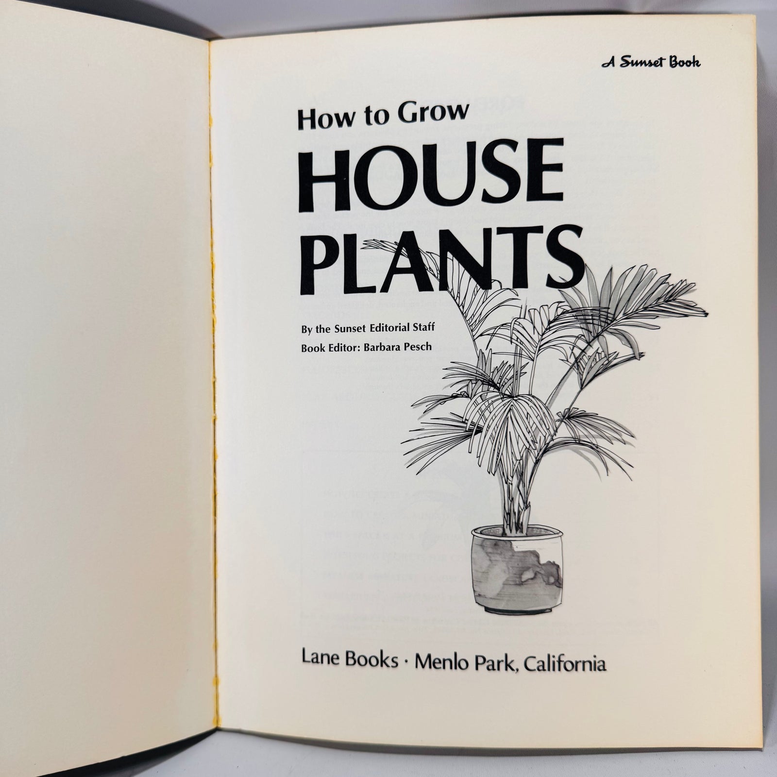 How to Grow House Plants (1974, 18th Printing) — Sunset Editorial Staff | Lane Books Softcover