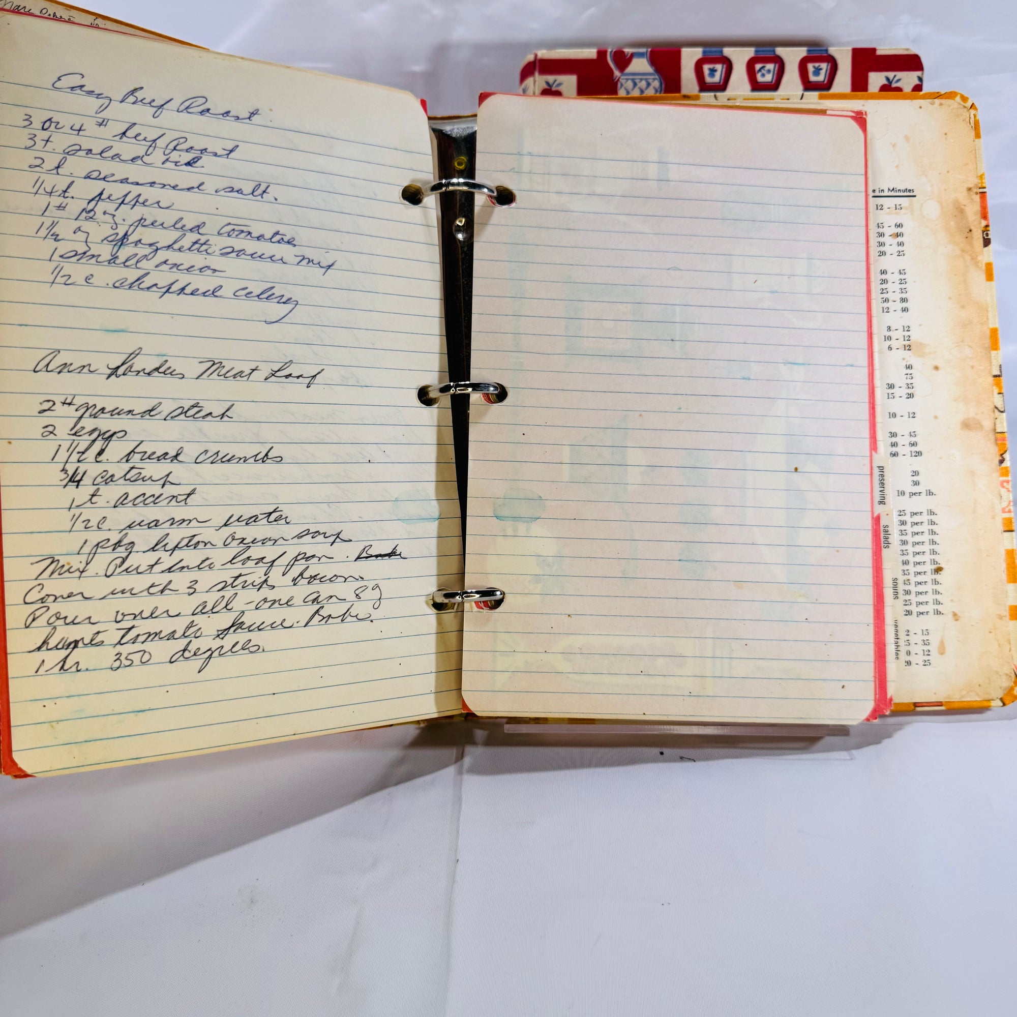 My Recipes: Two Three-Ring Binders with Handwritten Recipes (1968), National Blank Book Co., Hardcover