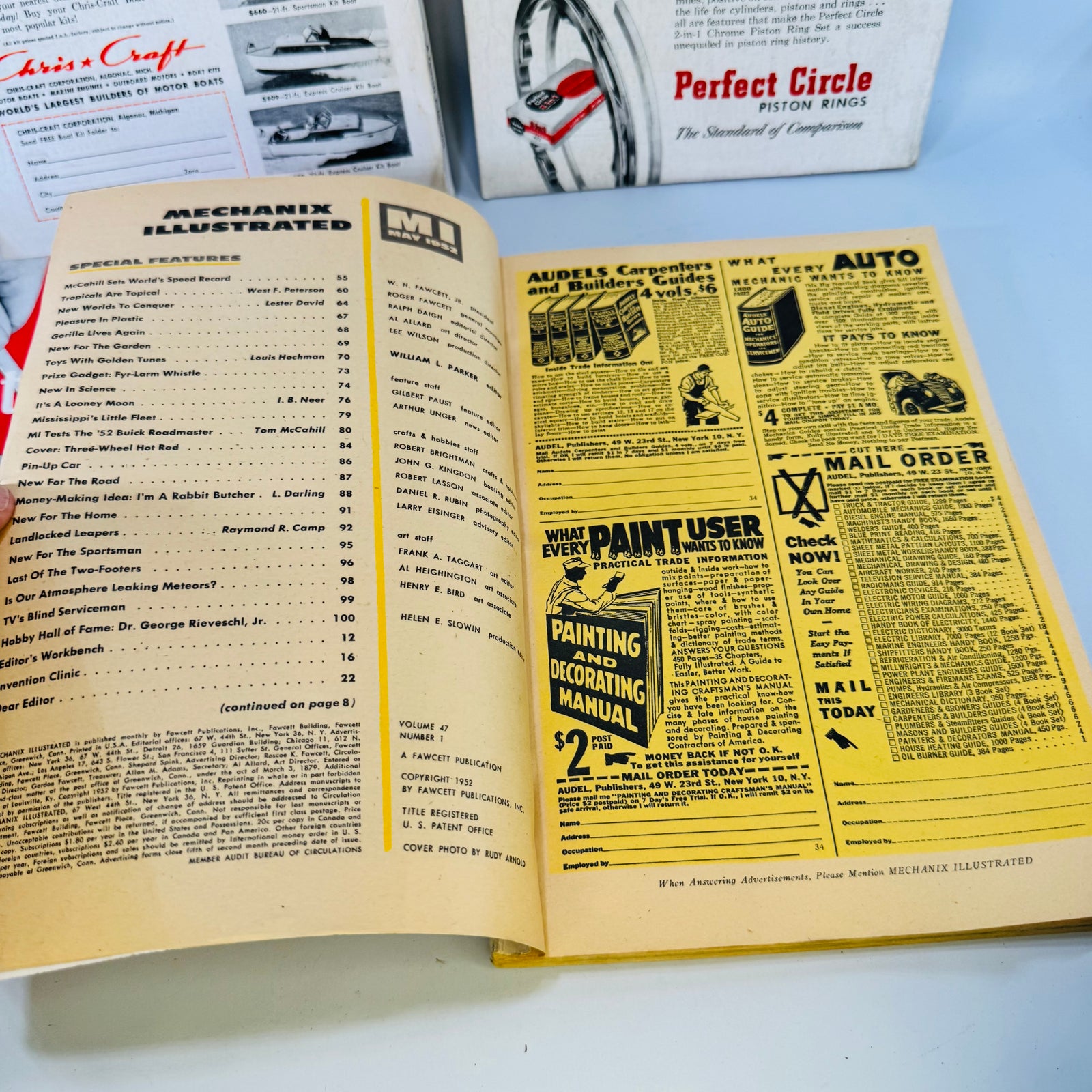Mechanix Illustrated February to May 1952 Magazine Lot of 4