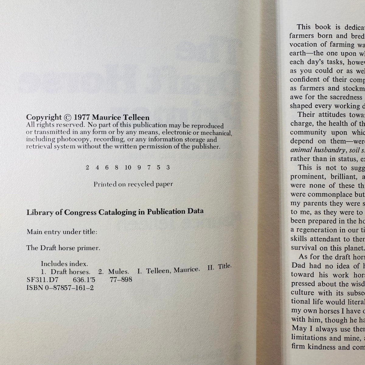 The Draft Horse Primer (1977) — Maurice Telleen | Illustrated, DJ