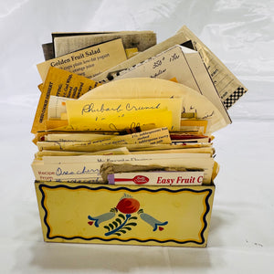 Vintage Recipe Box Packed Full of Handwritten & Newspaper Recipes