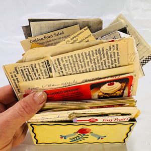 Vintage Recipe Box Packed Full of Handwritten & Newspaper Recipes