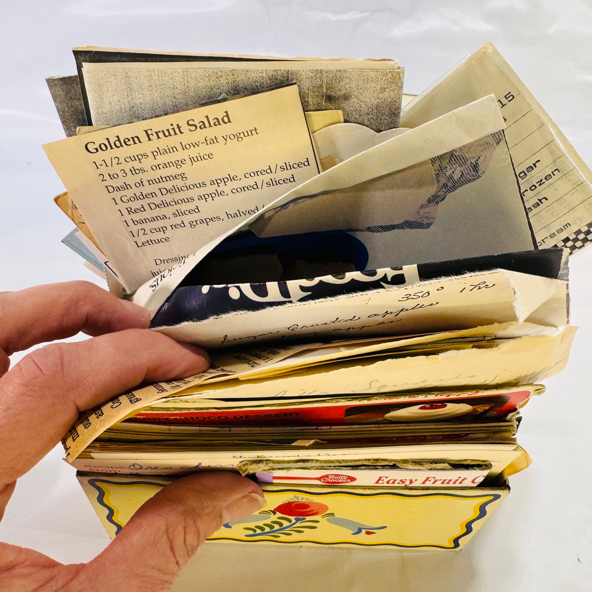 Vintage Recipe Box Packed Full of Handwritten & Newspaper Recipes