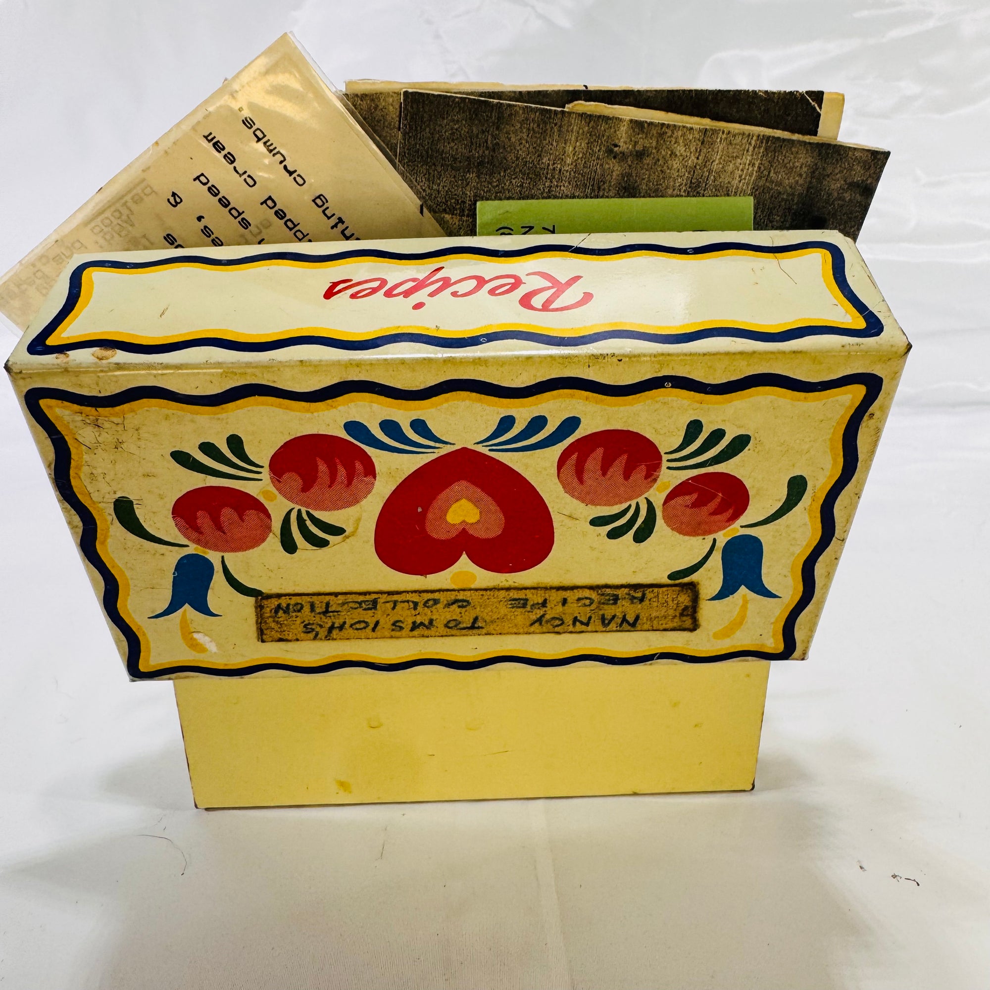 Vintage Recipe Box Packed Full of Handwritten & Newspaper Recipes