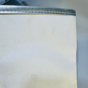 Ralph Lauren Fragrances Ivory Canvas Tote Silver Trim Big Pony