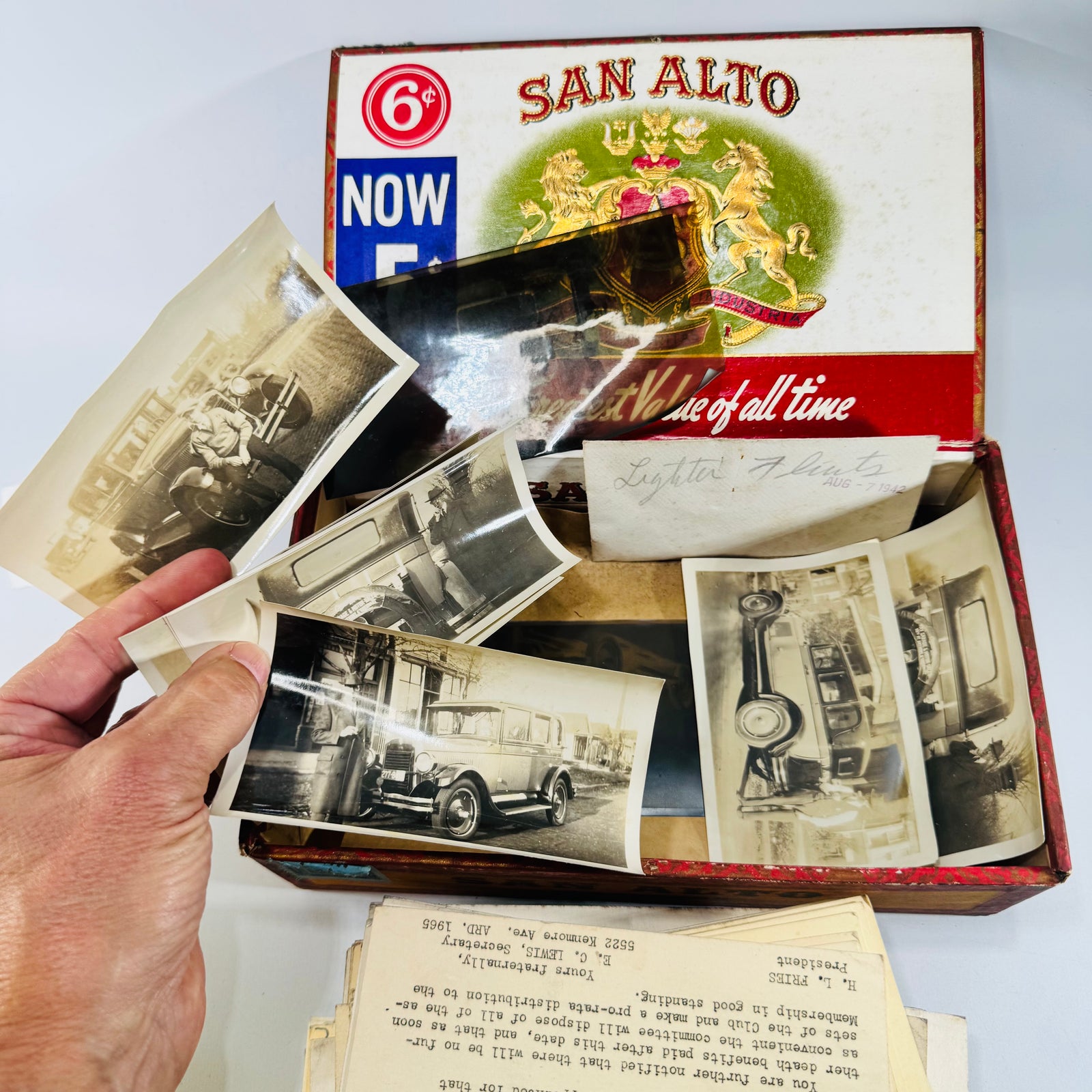 San Alto Perfectos Cigar Box with E.M. Priest Chicago Photo Letter Archive