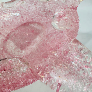 Fratelli Toso Pink Overshot Murano Starburst Glass Bowl