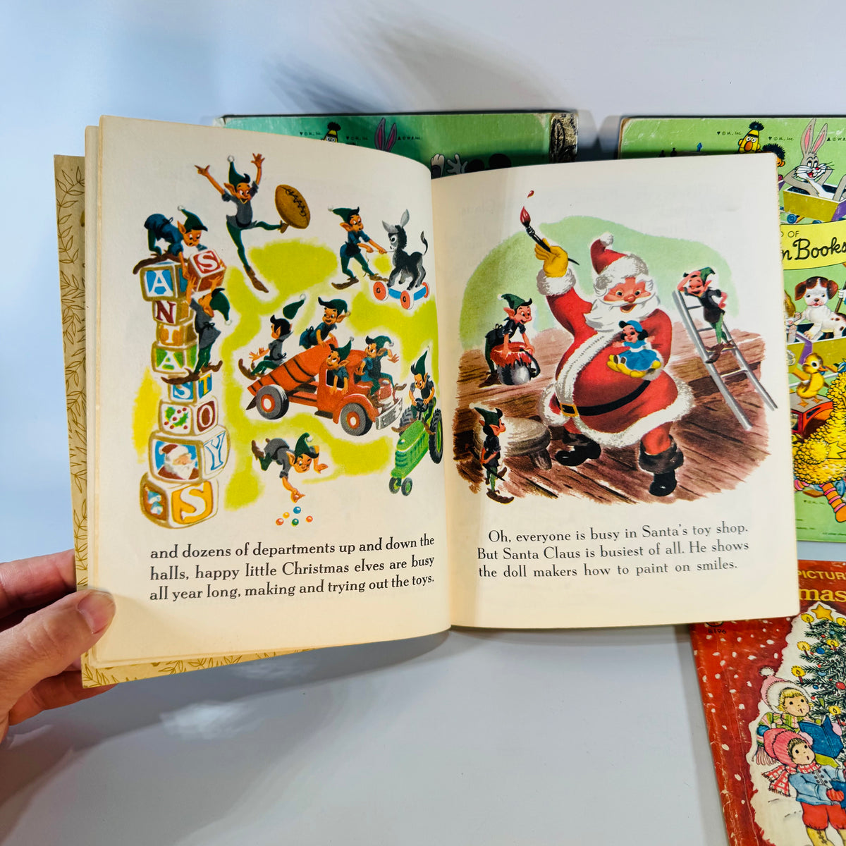 Vintage Christmas Children’s Book Bundle — Jingle Bells, Frosty the Snow Man, Santa’s Toy Shop & My First Picture Book of Christmas Carols — Little Golden Books + Rand McNally | Holiday Picture Books, Children’s Christmas Picture Books / Holiday Stories