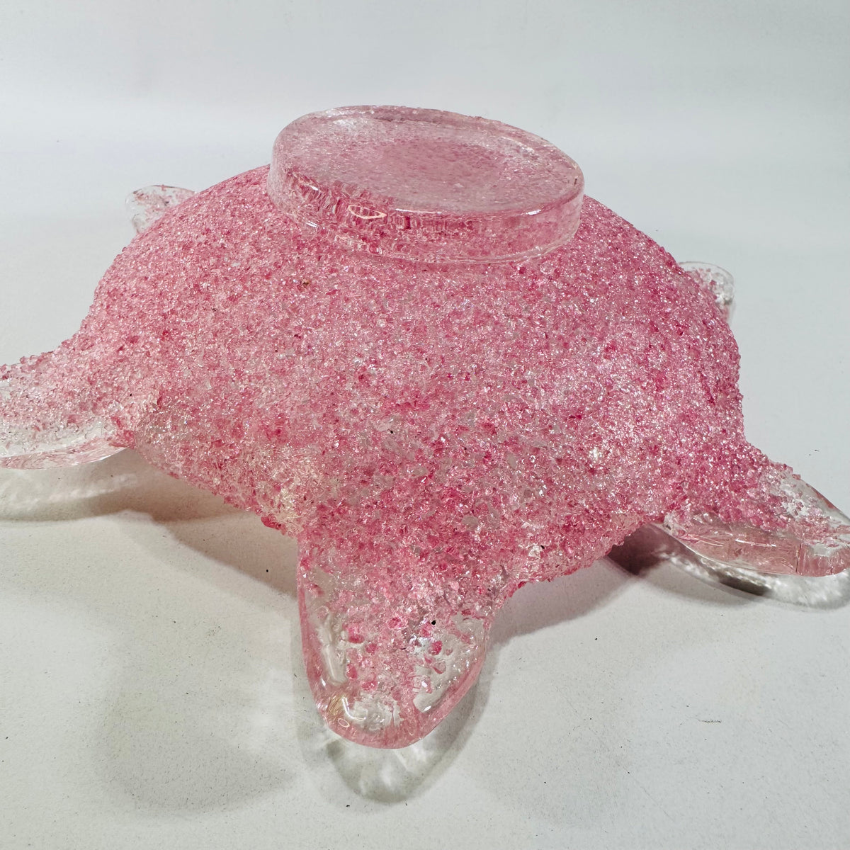 Fratelli Toso Pink Overshot Murano Starburst Glass Bowl