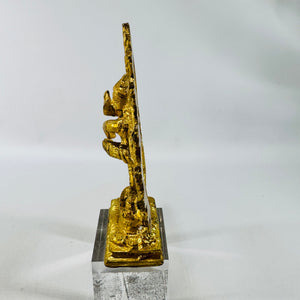 Shiva Nataraja Dancing Statue Gold Tone Metal 6 Inch