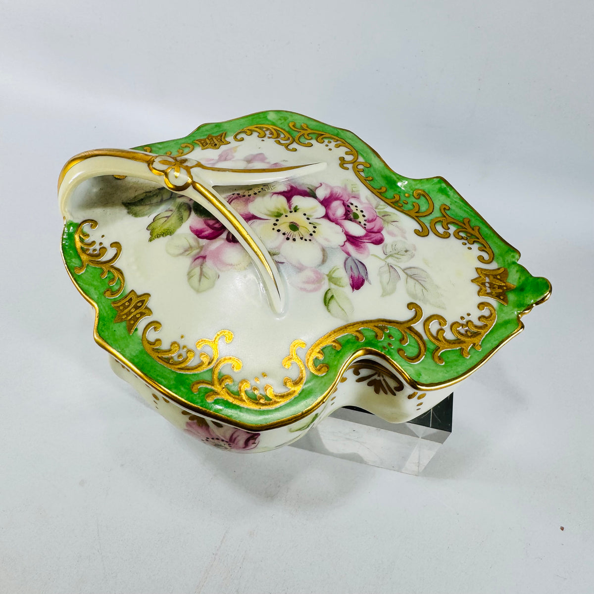 Morimura Hand Painted Nippon M Wreath Trinket Box 1911 to 1921