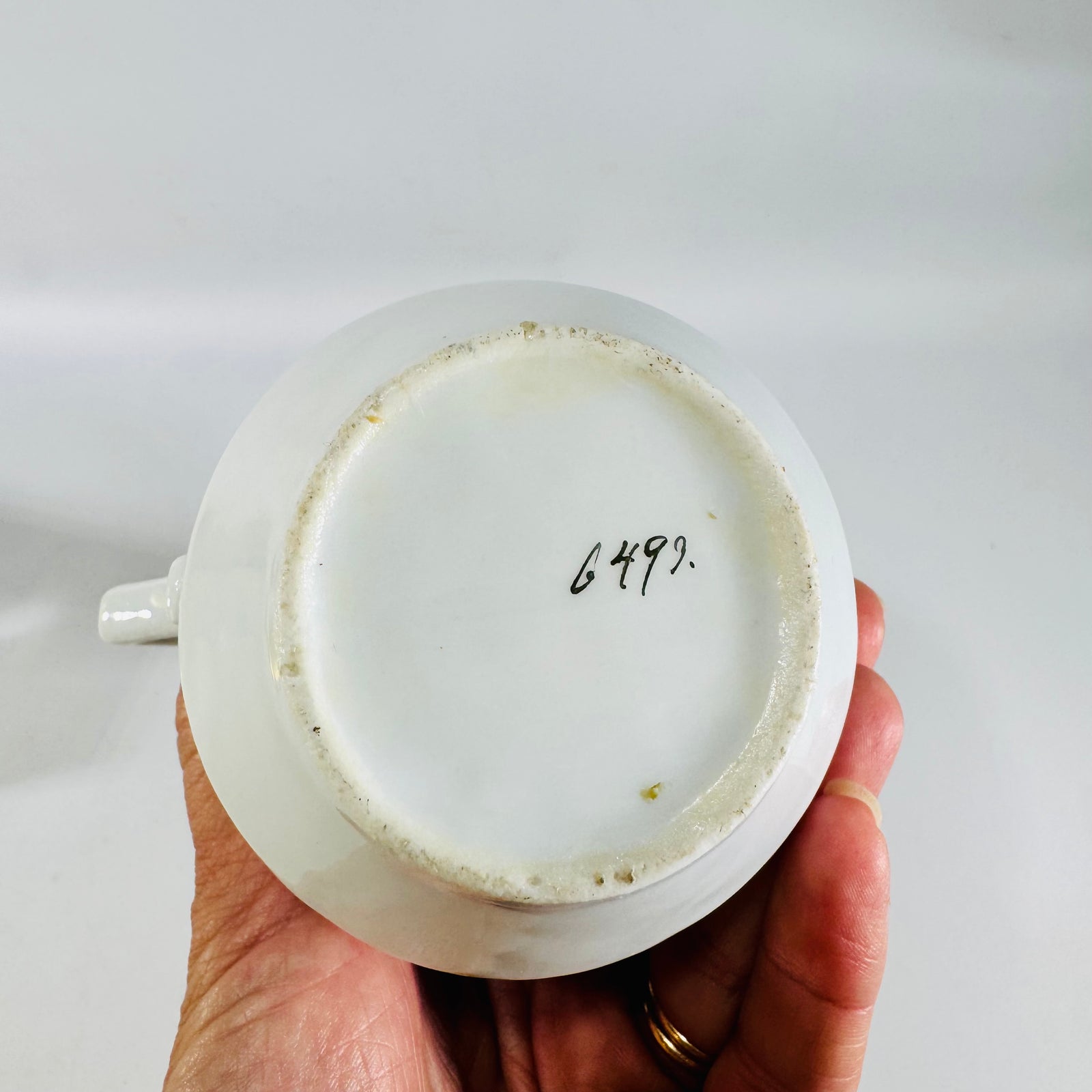 Orange Brown Floral Ceramic Creamer Mid Century Gold Trim