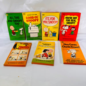 Seven Charlie Brown & Snoopy Cartoon Paperbacks by Charles M. Schulz (1954–1966), Fawcett Crest