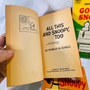 Seven Charlie Brown & Snoopy Cartoon Paperbacks by Charles M. Schulz (1954–1966), Fawcett Crest