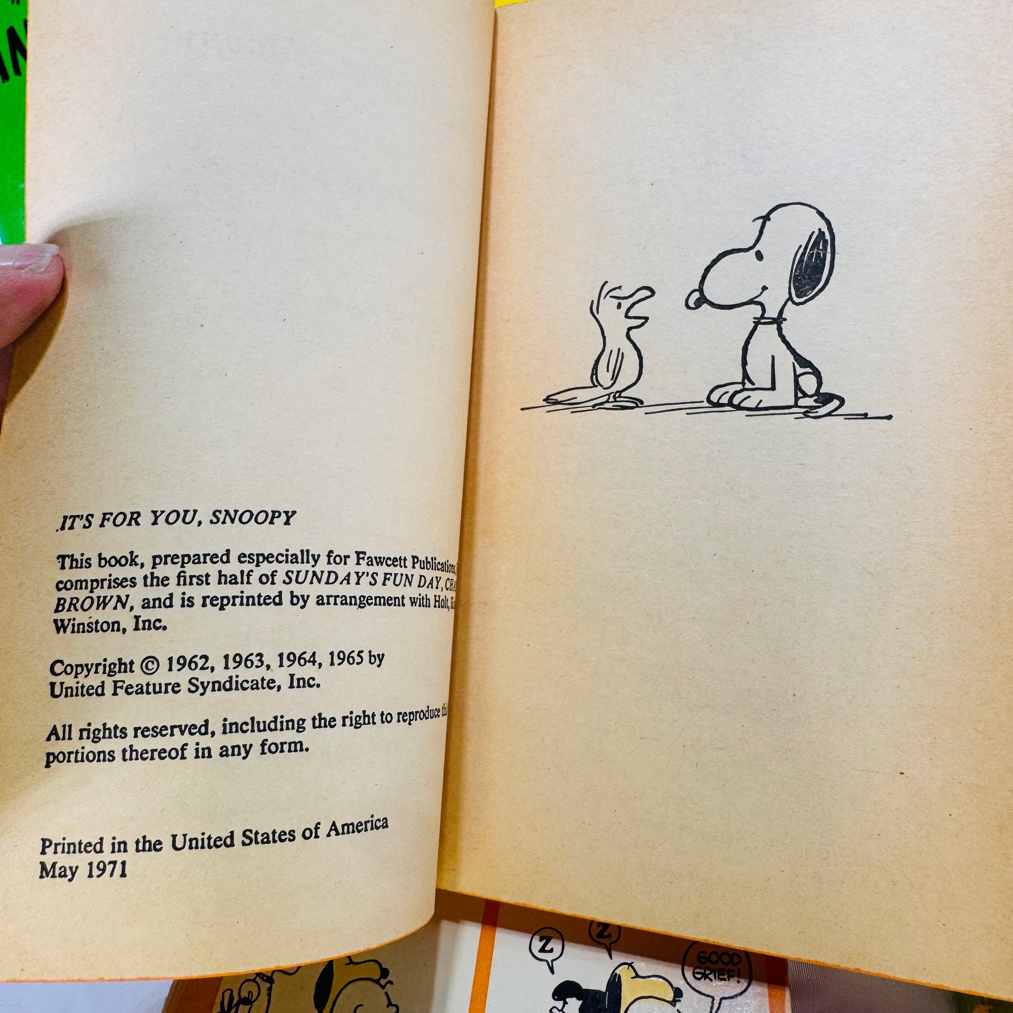 Seven Charlie Brown & Snoopy Cartoon Paperbacks by Charles M. Schulz (1954–1966), Fawcett Crest