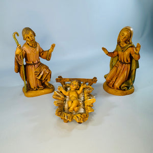 Vintage Fontanini Depose Italy Nativity Set, Holy Family with Angel, 1980s Italian Nativity Figurines, Christmas Creche Decor