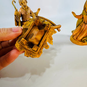 Vintage Fontanini Depose Italy Nativity Set, Holy Family with Angel, 1980s Italian Nativity Figurines, Christmas Creche Decor