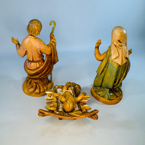 Vintage Fontanini Depose Italy Nativity Set, Holy Family with Angel, 1980s Italian Nativity Figurines, Christmas Creche Decor
