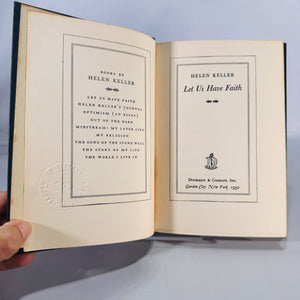 Let Us Have Faith (1950) — Helen Keller | Doubleday hardcover, Inspirational Essays