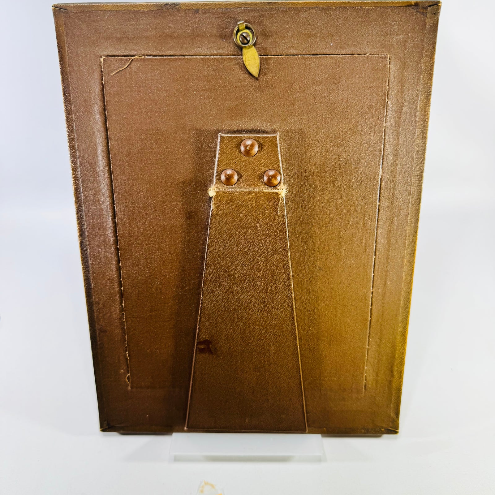 1920s Embossed Leatherette Graduation Portrait Frame 1924 Photo