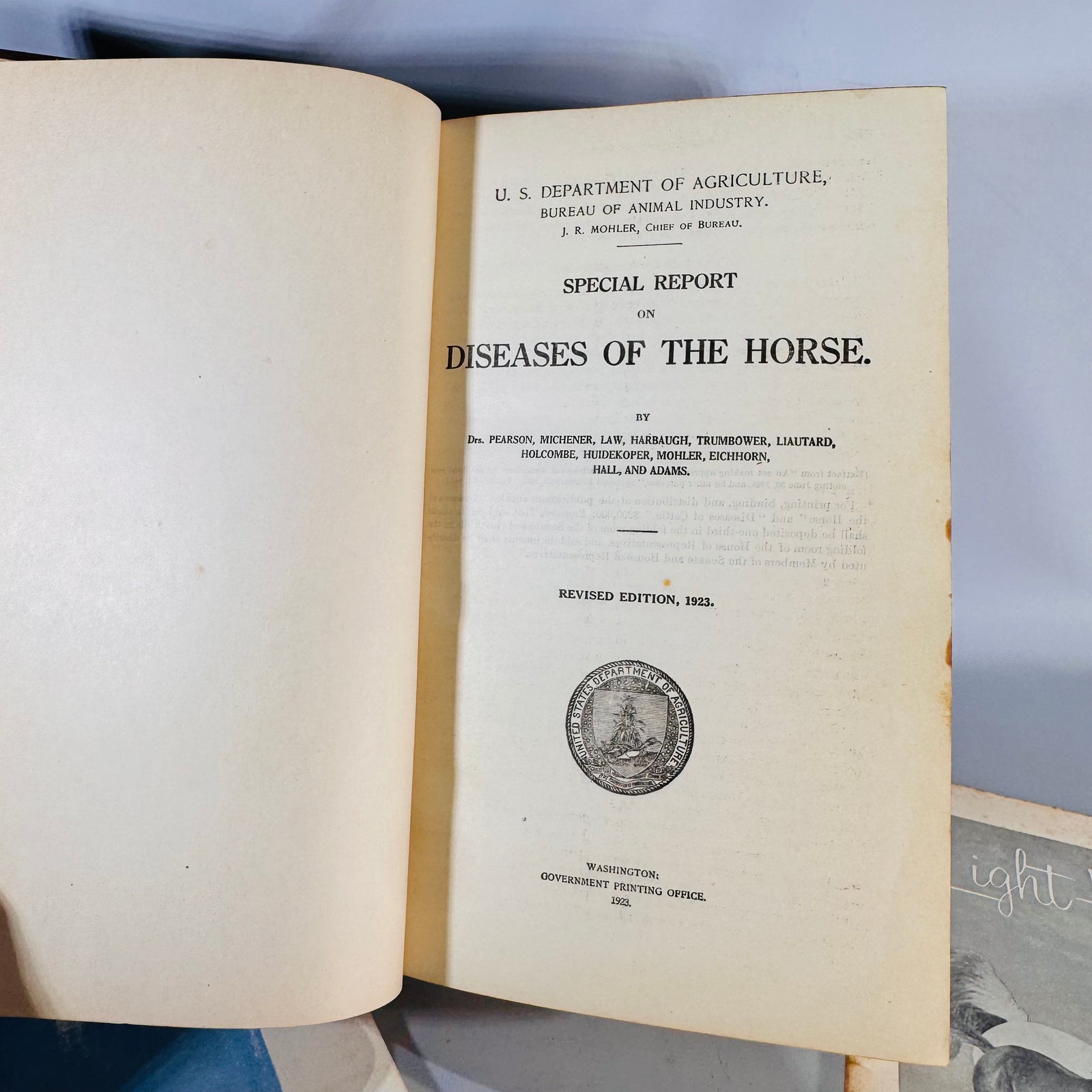 Diseases of the Horse (1923 Rev. Ed.) + Light Horses + 4-H Horse Science — USDA/US Gov. Printing Office & Ensminger | Illustrated Set, Veterinary Reference