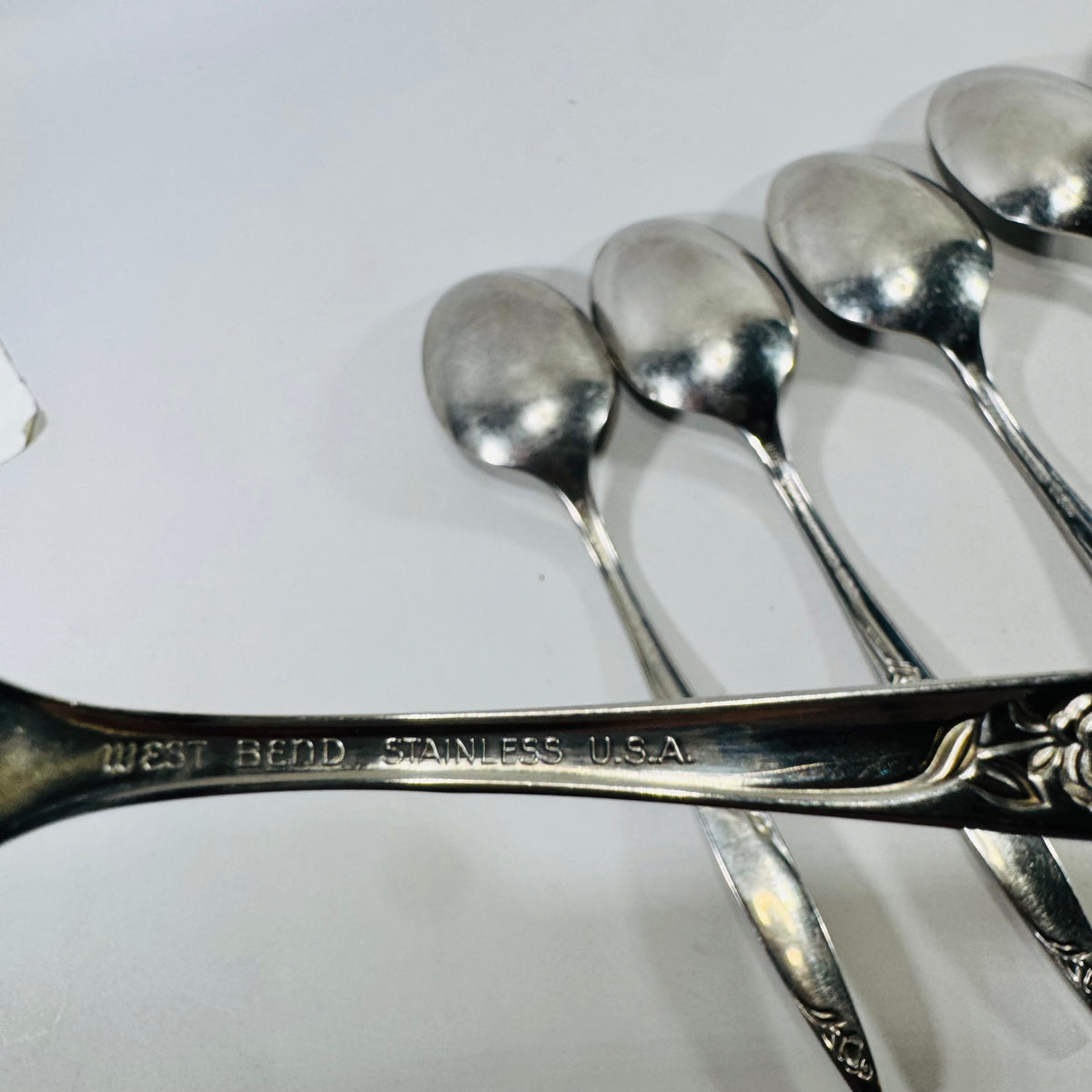 West Bend Twilight Rose Oval Soup Spoons Set of 6 Stainless