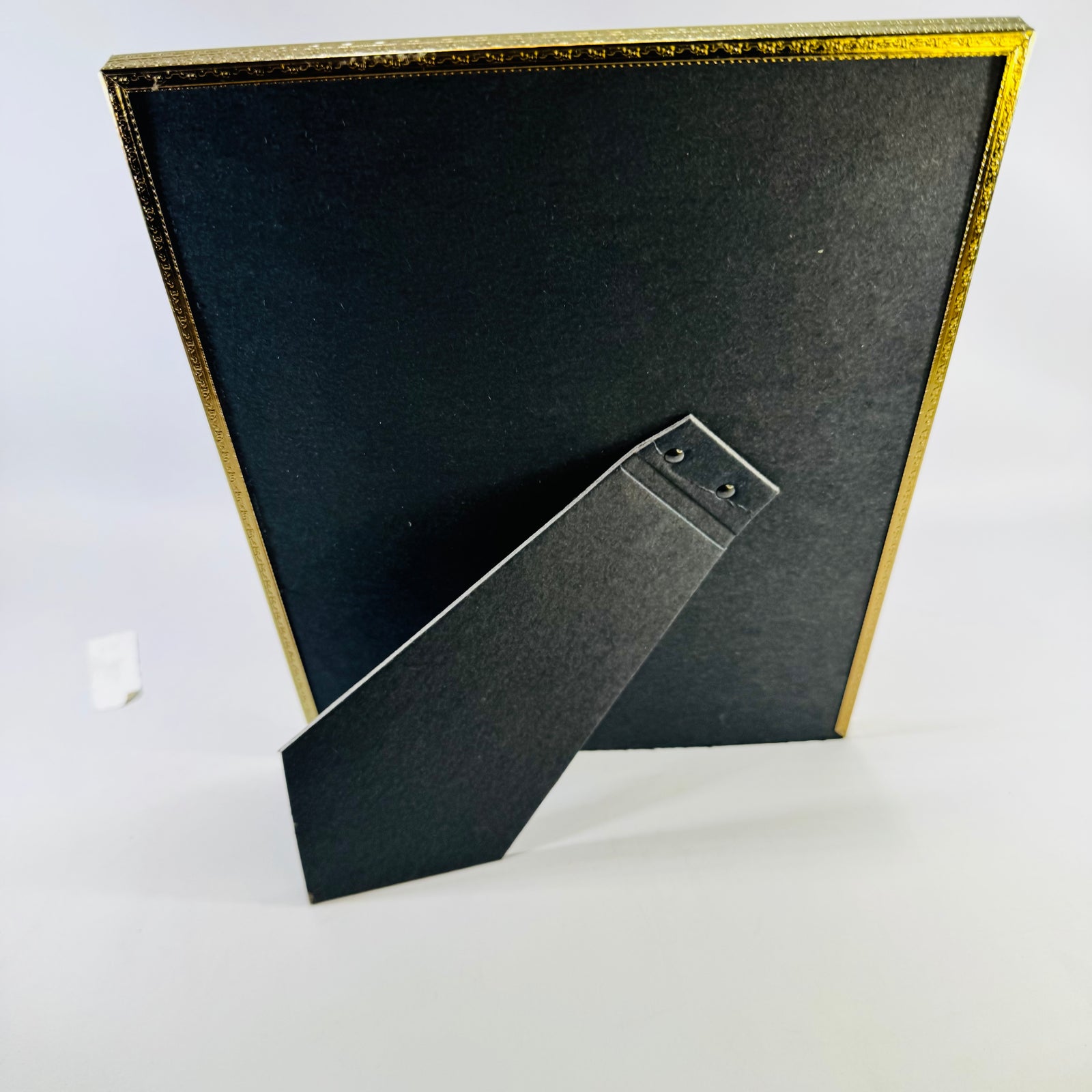 Gold Tone Metal Picture Frame Vintage Beaded Easel Back