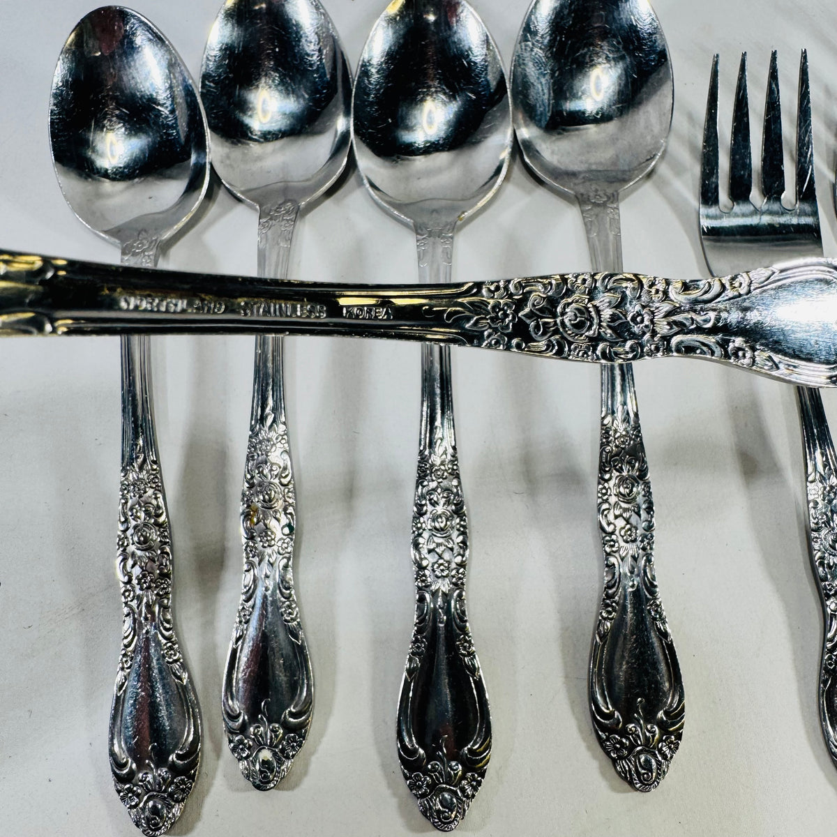 Northland Carolina Stainless Flatware Lot of 8 Spoons Forks Korea