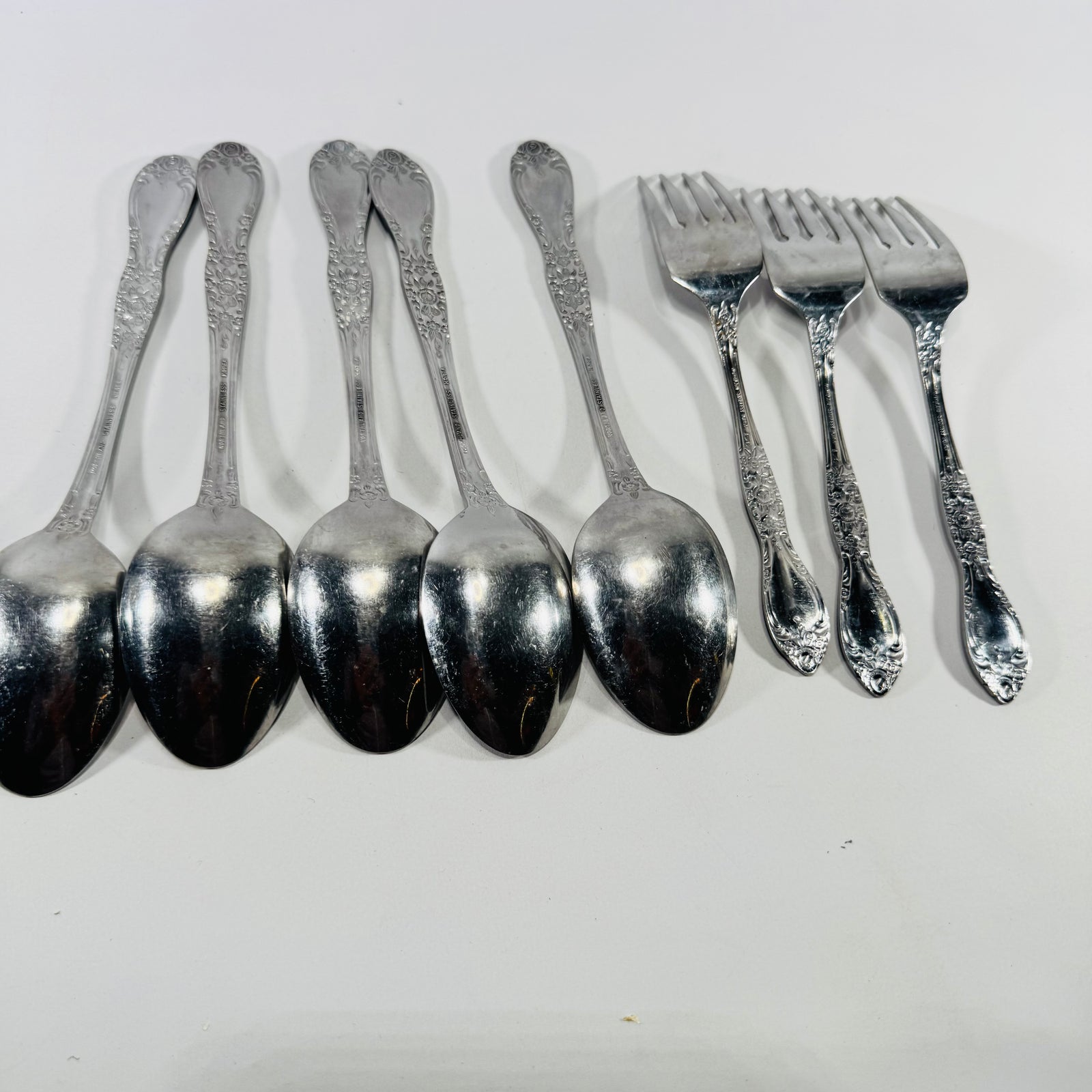 Northland Carolina Stainless Flatware Lot of 8 Spoons Forks Korea
