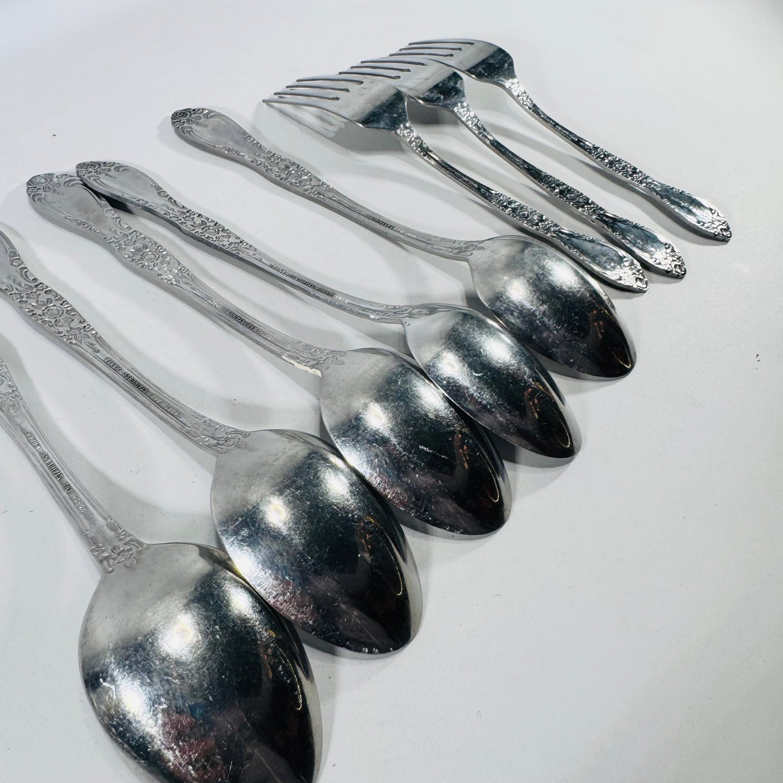 Northland Carolina Stainless Flatware Lot of 8 Spoons Forks Korea