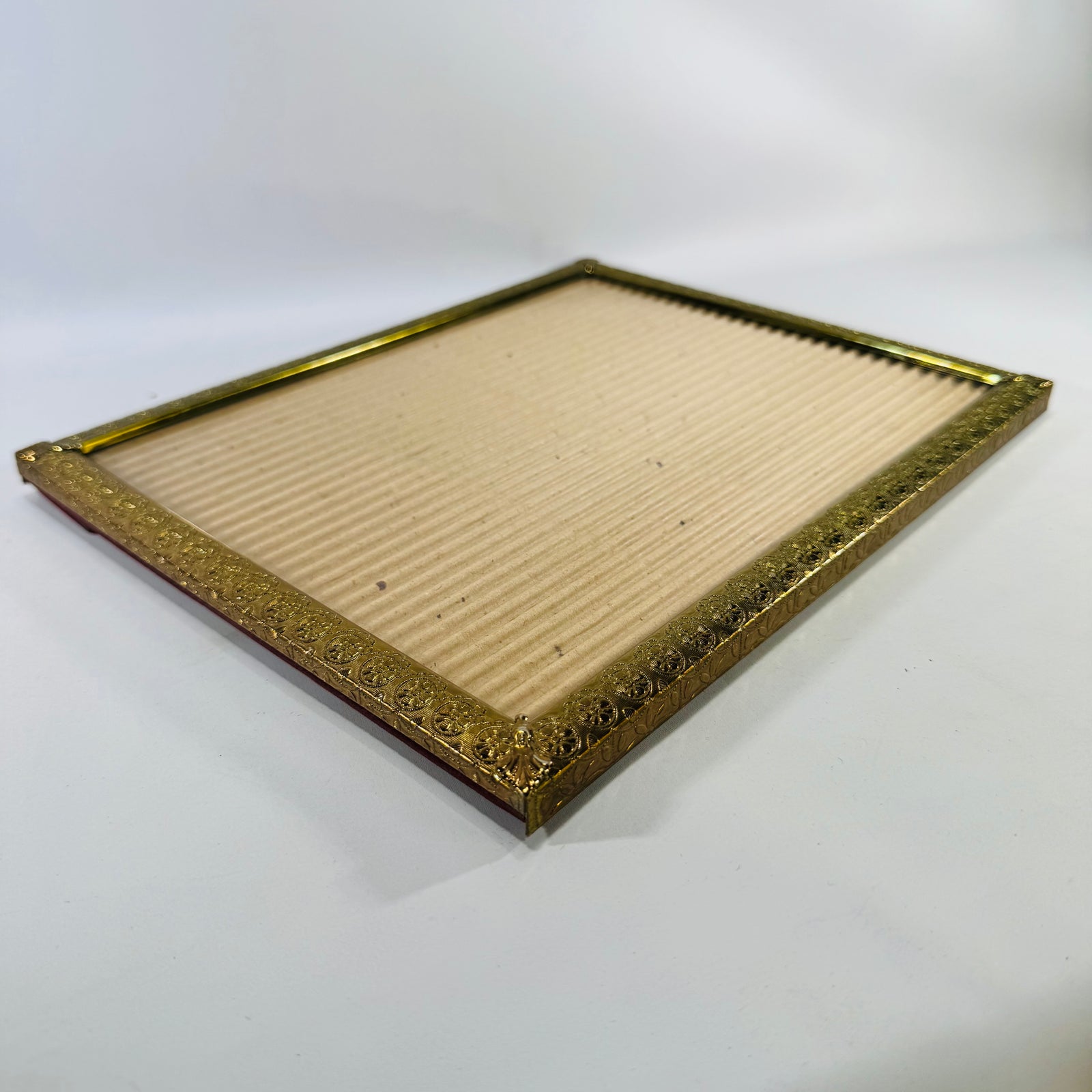 flat lay  Ornate gold picture frame
