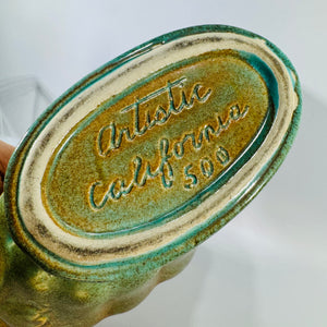 Artistic California 500 Pottery Planter Vase Vintage Whittier California Green Mottled Planter Mid Century