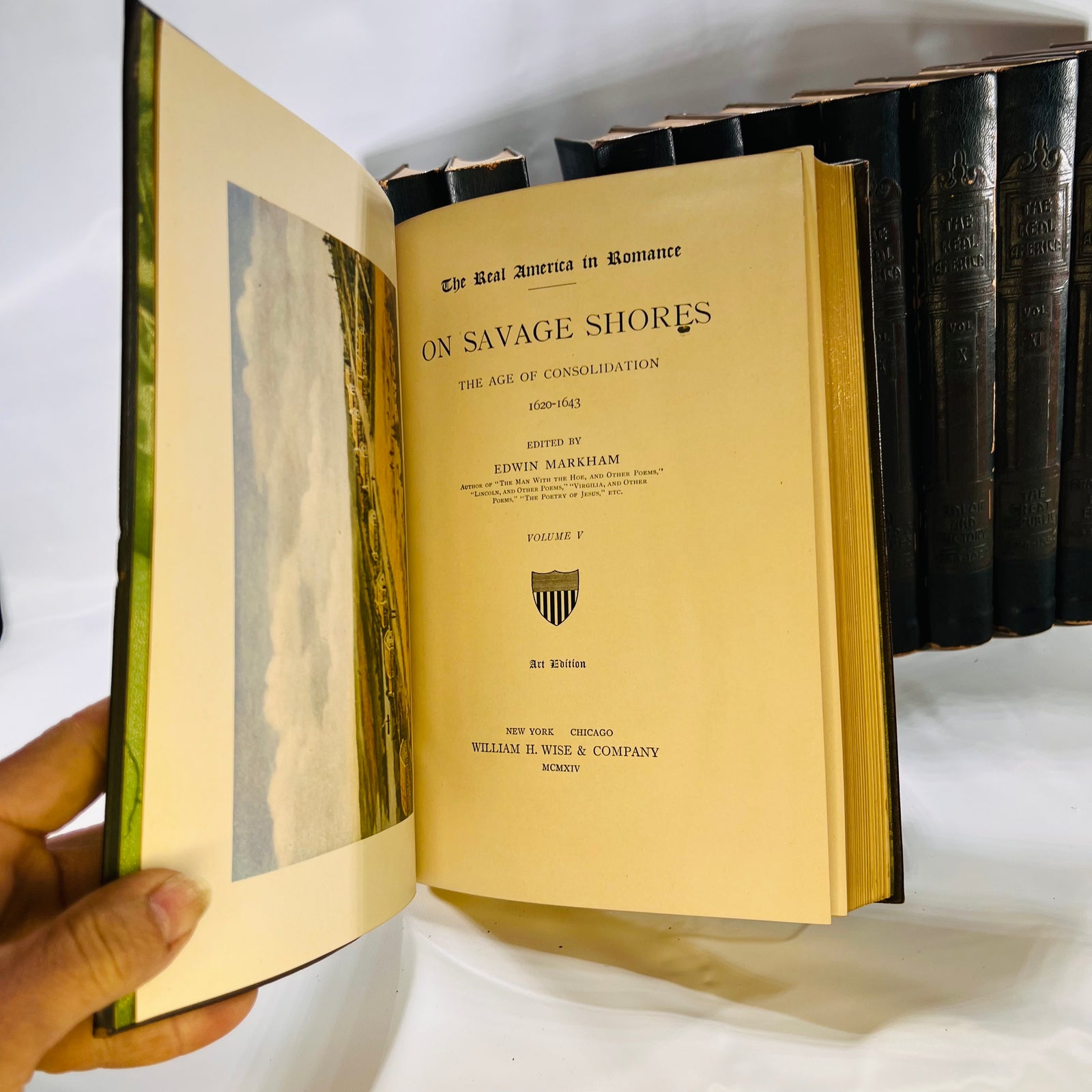 The Real America in Romance Complete in 13 Volumes 1909 & The American Crusade 2 Volumes 1927 Art Edition William Wise & Company