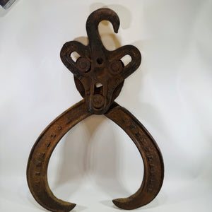 Antique Sweetland's Wolverine Grapple Hay Hook Cast Iron Barn Tool Primitive Farm Decor Agricultural Salvage