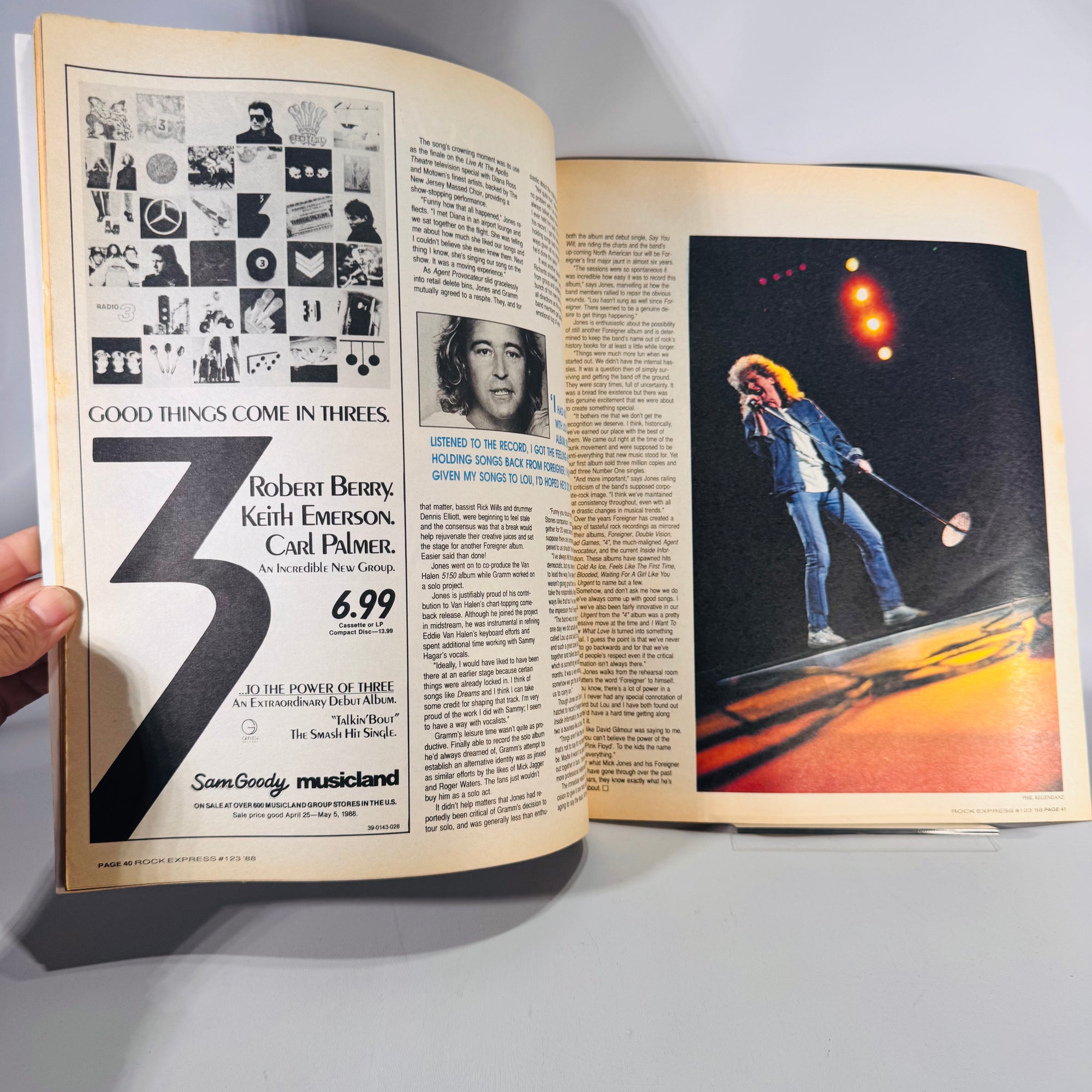 Music Magazine, Rock Memorabilia — Rock Express Vol. 12, Issue 123 (April, late 1980s) — Robert Plant Cover | Aerosmith, Morrissey, Michael J. Fox,