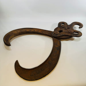 Antique Sweetland's Wolverine Grapple Hay Hook Cast Iron Barn Tool Primitive Farm Decor Agricultural Salvage